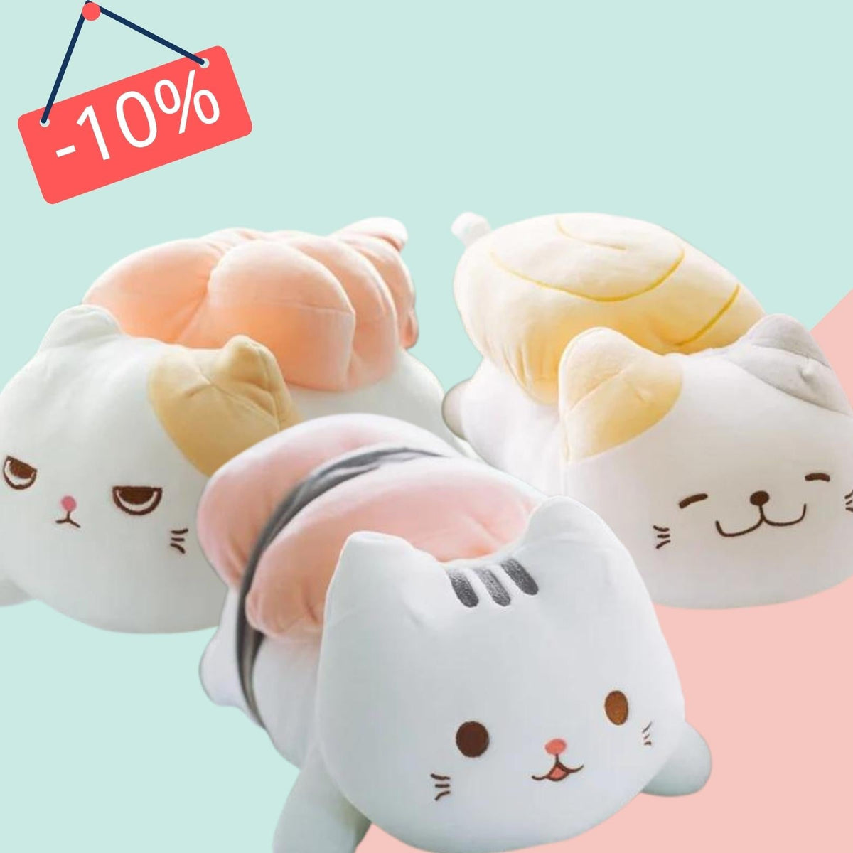 MINISO Sushi Cat Plush Toy Soft and Adorable Stuffed Animal for Home and  Office Decor