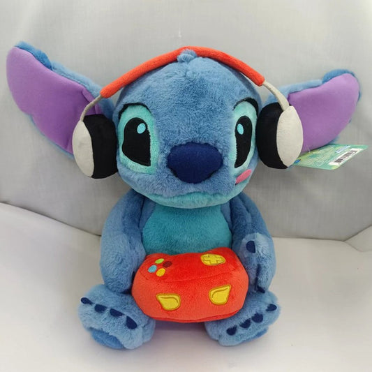 Disney Stitch Medium Soft Toy - Cuddly Character with Fuzzy Texture & Embroidered Details, Flexible Ears - Perfect for Kids of All Ages!