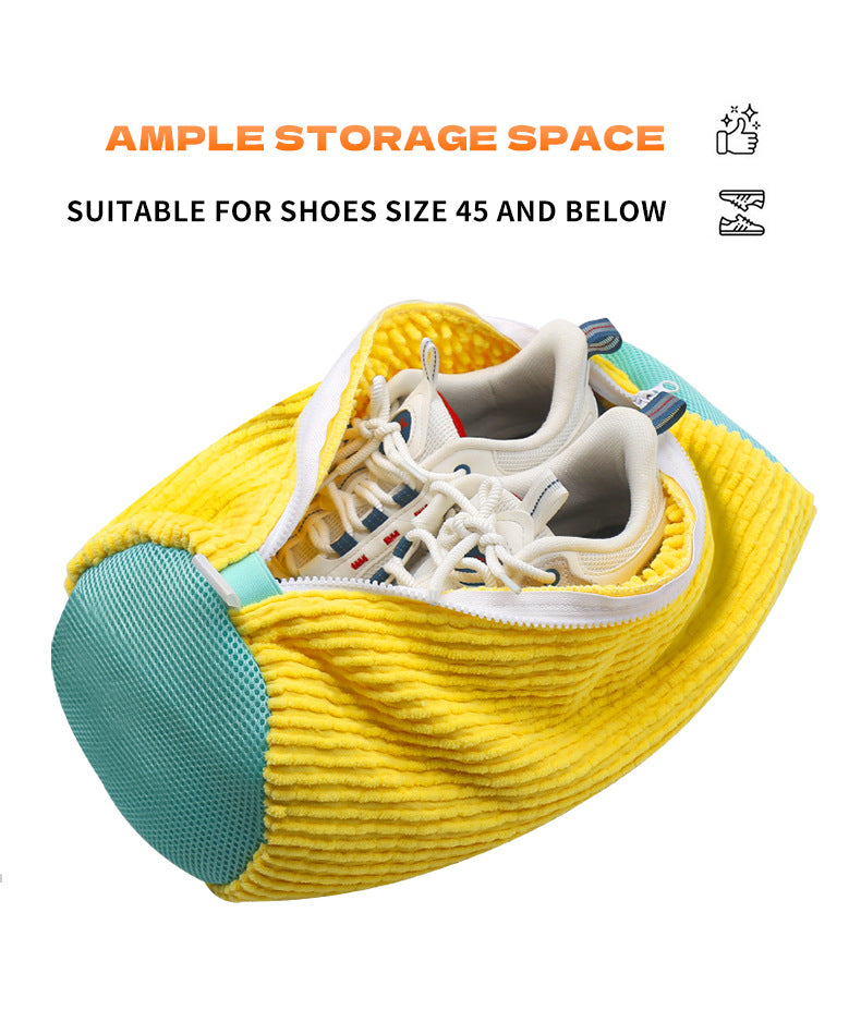 Reusable Mesh Shoe Washing Bag - Adjustable Laundry Bag for 360° Cleaning of All Shoes