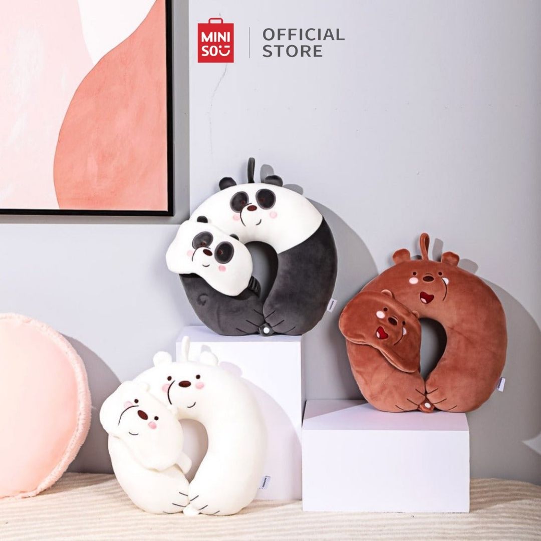 Miniso we bare bears neck pillow with hood sale