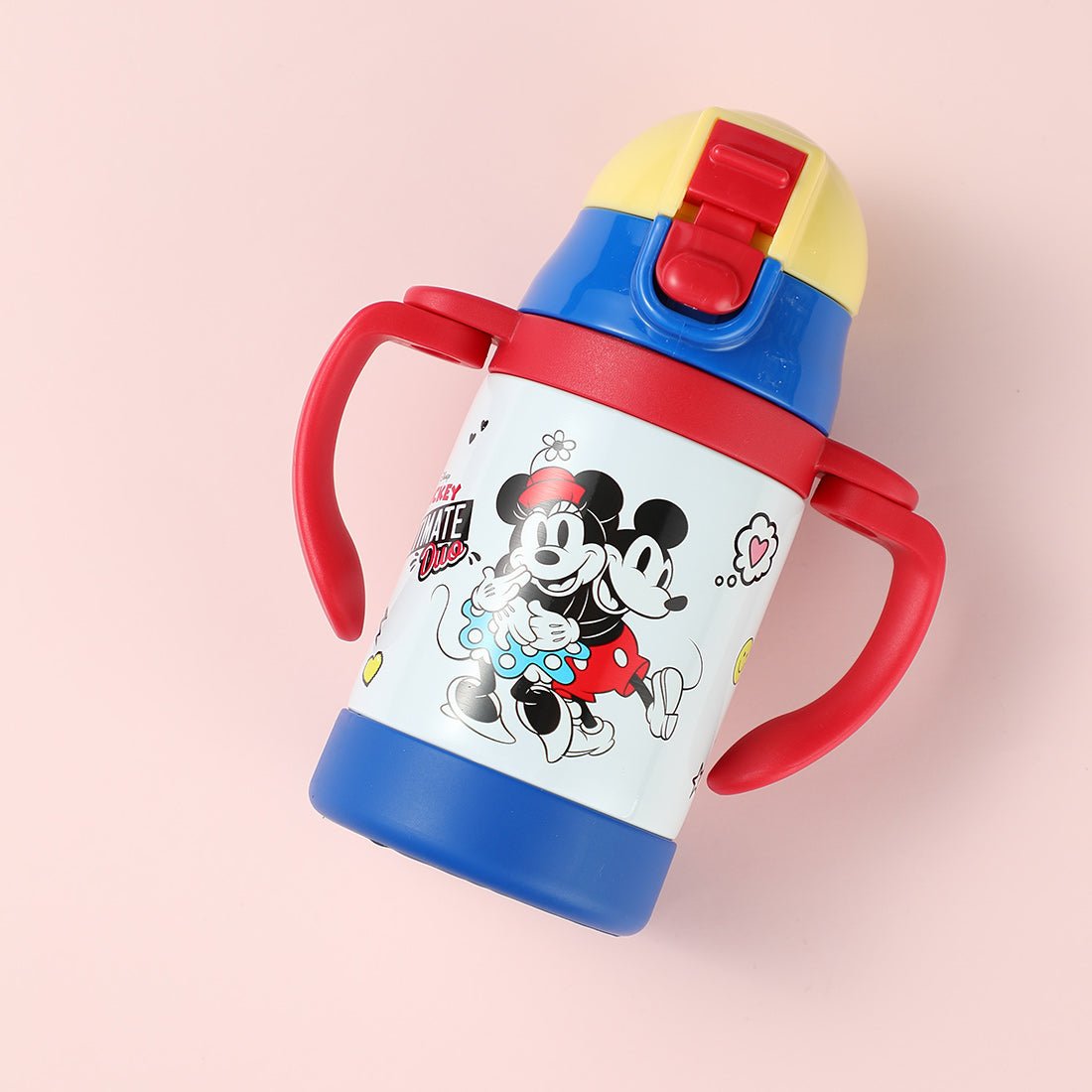 Disney Mickey & Minnie Mouse Sunset Aluminum Water Bottle with Carabiner  Hook