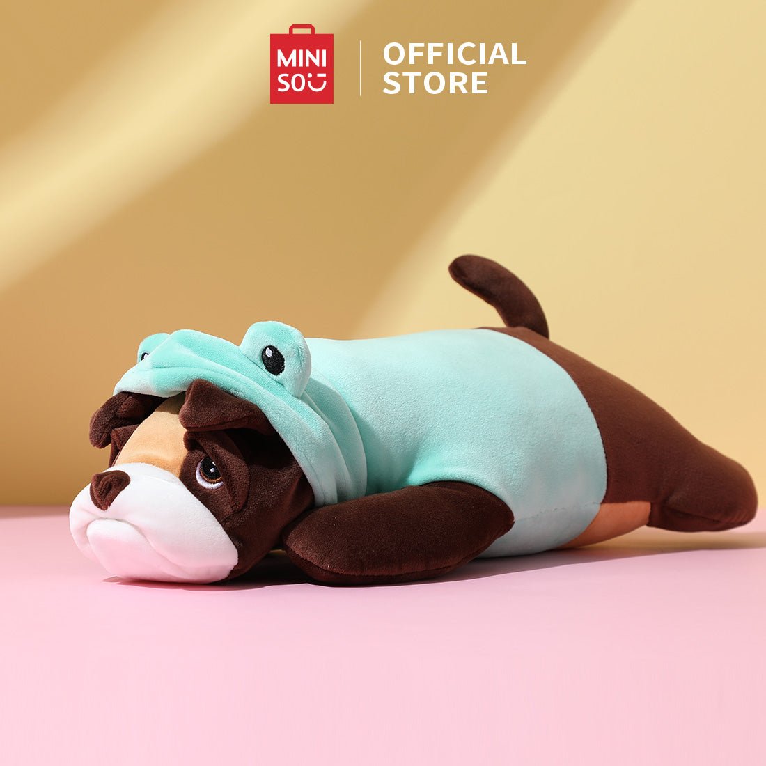 Miniso 17.7in. Lying Shar Pei With Frog Hoodie Plush Toy